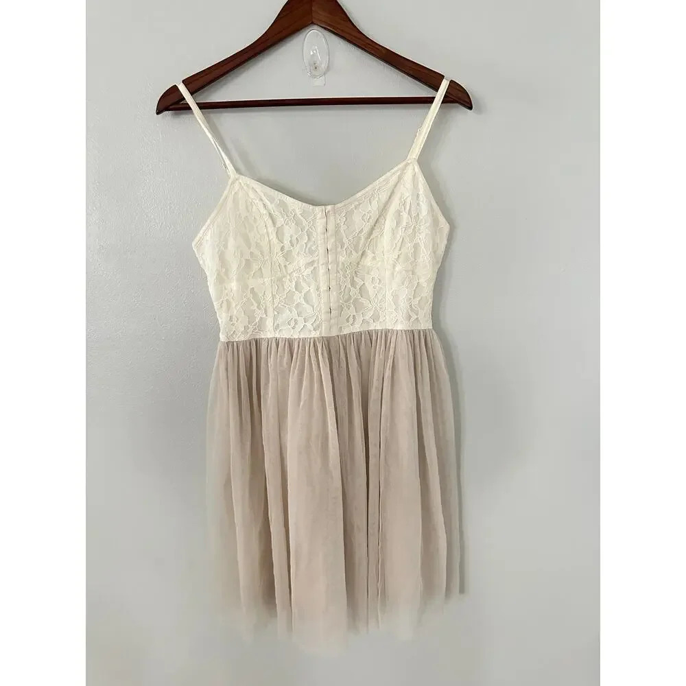 American Eagle Cream lace Corset Top Tulle Dress Size 8